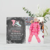 ANY AGE – チョークアイススケートで滑る誕生日招待状 招待状 (スタンド正面)