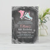 ANY AGE – チョークアイススケートで滑る誕生日招待状 招待状 (スタンド正面)