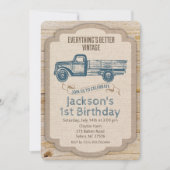 ANY AGE – トラック素朴ボーイ誕生日招待状 招待状 (正面)