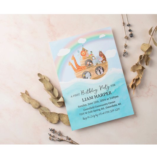 ANY AGE – ノアズアーク誕生日招待状 招待状