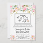 ANY AGE – バーチャル誕生日パーティーフローラ招待状 招待状 (正面)