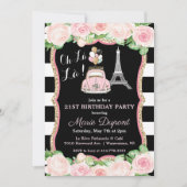 ANY AGE – パリトラベルテーマ誕生日招待状 招待状 (正面)