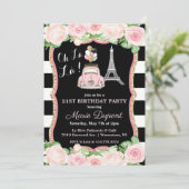 ANY AGE – パリトラベルテーマ誕生日招待状 招待状 (スタンド正面)