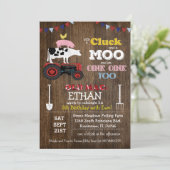 ANY AGE – ファームアニマル納屋周囲の庭誕生日招待状 招待状 (スタンド正面)