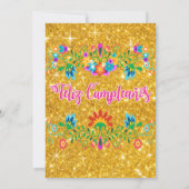 ANY AGE – フィエスタフローラグリッター誕生日カード 招待状 (裏面)