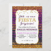 ANY AGE – フィエスタ誕生日グリッター招待状 招待状 (正面)