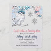 ANY AGE – フクロウフローラ誕生日招待状 招待状 (正面/裏面)