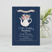 ANY AGE -フローラティーポット茶パーティー誕生日 招待状 (スタンド正面)