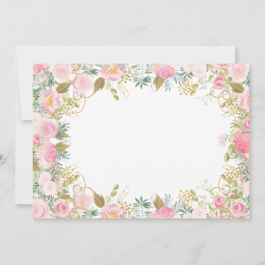 ANY AGE -フローラフェアリーガール誕生日招待状 招待状 (裏面)