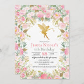ANY AGE -フローラフェアリーガール誕生日招待状 招待状 (正面/裏面)