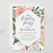 ANY AGE -フローラ水彩誕生日招待状 招待状 (正面)