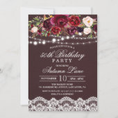 ANY AGE -フローラ素朴誕生日パーティーへの招待 招待状 (正面)