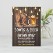 ANY AGE – ブーツとビール誕生日招待状 招待状 (スタンド正面)