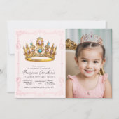 ANY AGE -プリンセスクラウンフェアヤブル誕生日 招待状 (正面)