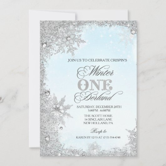 ANY AGE – ボーイウィンターホリデー誕生日招待状 招待状 (正面)