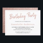 Any Age モダン Pink Rose金ゴールドスパークル誕生日 招待状<br><div class="desc">この祝グラムモダンピンクローズスタイリッシュ金ゴールドグリッタースパークル誕生日カード招待状と誕生祝い。</div>