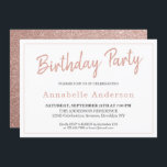 Any Age モダン Pink Rose金ゴールドスパークル誕生日 招待状<br><div class="desc">この祝グラムモダンピンクローズスタイリッシュ金ゴールドグリッタースパークル誕生日カード招待状と誕生祝い。</div>