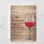 ANY AGE – ワインストリングライト誕生日招待状 招待状 (正面)