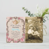 ANY AGE -ヴィンテージティーフォト誕生日招待状 招待状 (スタンド正面)