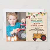 ANY AGE -ヴィンテージトラクター誕生日招待状 招待状 (正面)