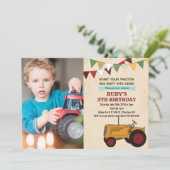 ANY AGE -ヴィンテージトラクター誕生日招待状 招待状 (スタンド正面)