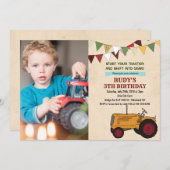 ANY AGE -ヴィンテージトラクター誕生日招待状 招待状 (正面/裏面)