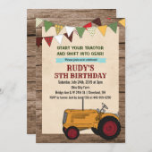 ANY AGE -ヴィンテージトラクター誕生日招待状 招待状 (正面/裏面)