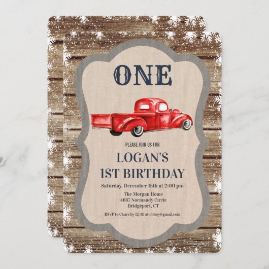 ANY AGE -ヴィンテージトラックボーイ誕生日招待状 招待状 (正面/裏面)