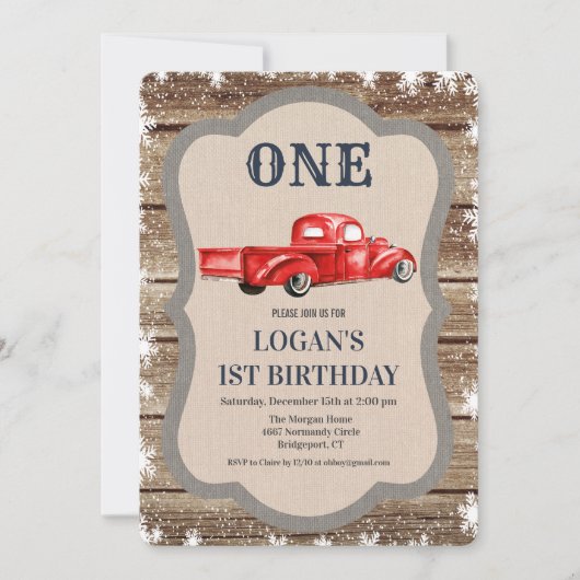 ANY AGE -ヴィンテージトラックボーイ誕生日招待状 招待状 (正面)