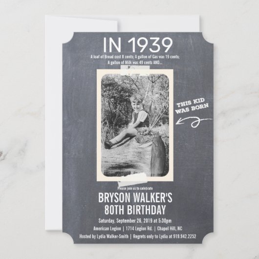 ANY AGE -ヴィンテージフォト誕生日招待状 招待状 (正面)