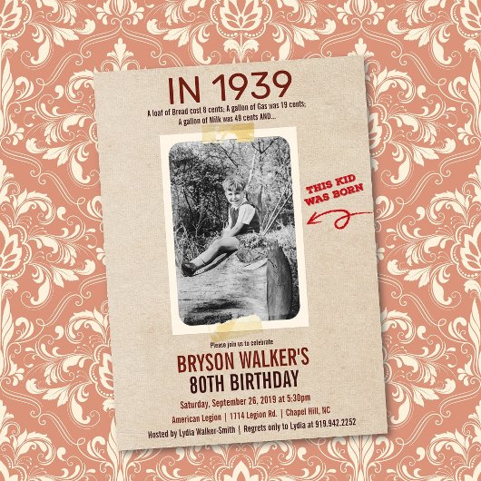 ANY AGE -ヴィンテージフォト誕生日招待状 招待状