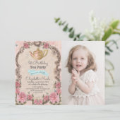 ANY AGE -ヴィンテージフローラティー誕生日招待状 招待状 (スタンド正面)