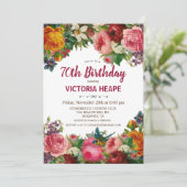 ANY AGE -ヴィンテージフローラ誕生日招待状 招待状 (スタンド正面)