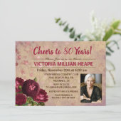 ANY AGE -ヴィンテージフローラ誕生日招待状 招待状 (スタンド正面)