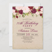 ANY AGE -ヴィンテージフローラ誕生日招待状 招待状 (正面)
