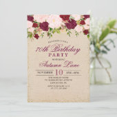 ANY AGE -ヴィンテージフローラ誕生日招待状 招待状 (スタンド正面)