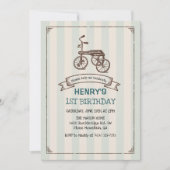 ANY AGE -ヴィンテージ三輪車ボーイ誕生日招待状 招待状 (正面)