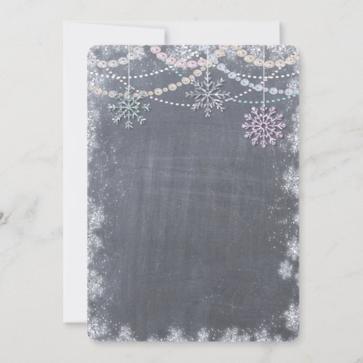 ANY AGE – 冬のスノーフレーク誕生日招待状 招待状 (裏面)