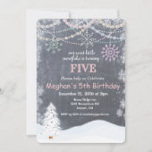 ANY AGE – 冬のスノーフレーク誕生日招待状 招待状 (正面)