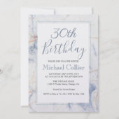 ANY AGE – 大理石モダン誕生日招待状 招待状 (正面)