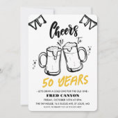 ANY AGE -応援とビールの誕生日招待状 招待状 (正面)