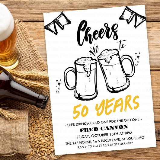 ANY AGE -応援とビールの誕生日招待状 招待状