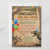 ANY AGE – 恐竜の誕生日パーティーへの招待 招待状 (正面)