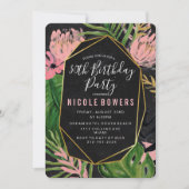 ANY AGE – 熱帯フローラ誕生日招待状 招待状 (正面)