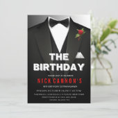 ANY AGE – 男性の誕生日パーティーTuxedo招待状 招待状 (スタンド正面)