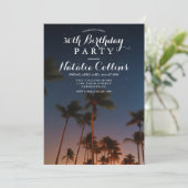 ANY AGE -誕生日トロピカルパームツリー招待状 招待状 (スタンド正面)