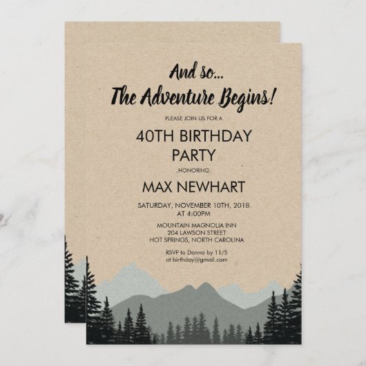 ANY AGE – 誕生日パ素朴ーティの招待 招待状 (正面/裏面)