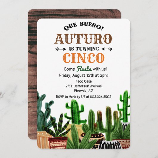 ANY AGE -誕生日フィエスタサボス招待状 招待状 (正面/裏面)