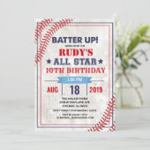 ANY AGE – 野球ヴィンテージ誕生日招待状 招待状 (スタンド正面)