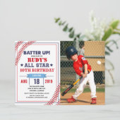 ANY AGE – 野球誕生日フォト招待状 招待状 (スタンド正面)